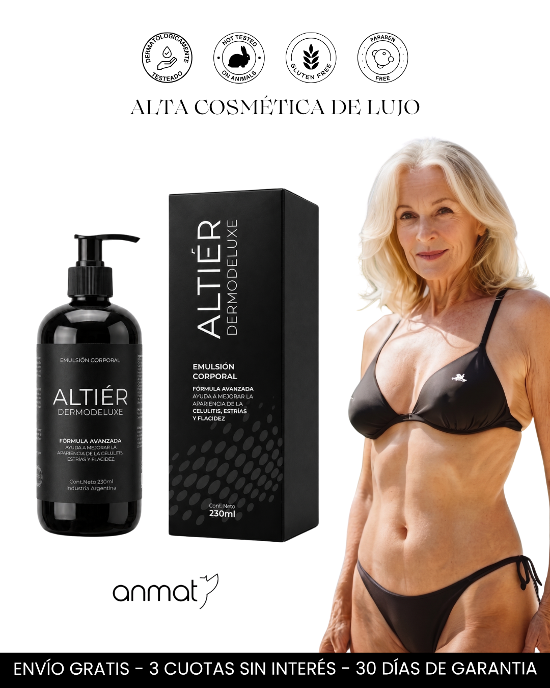 DERMODELUXE – Emulsión Corporal Anticelulitis, Antiflacidez, Antiarrugas y Humectante