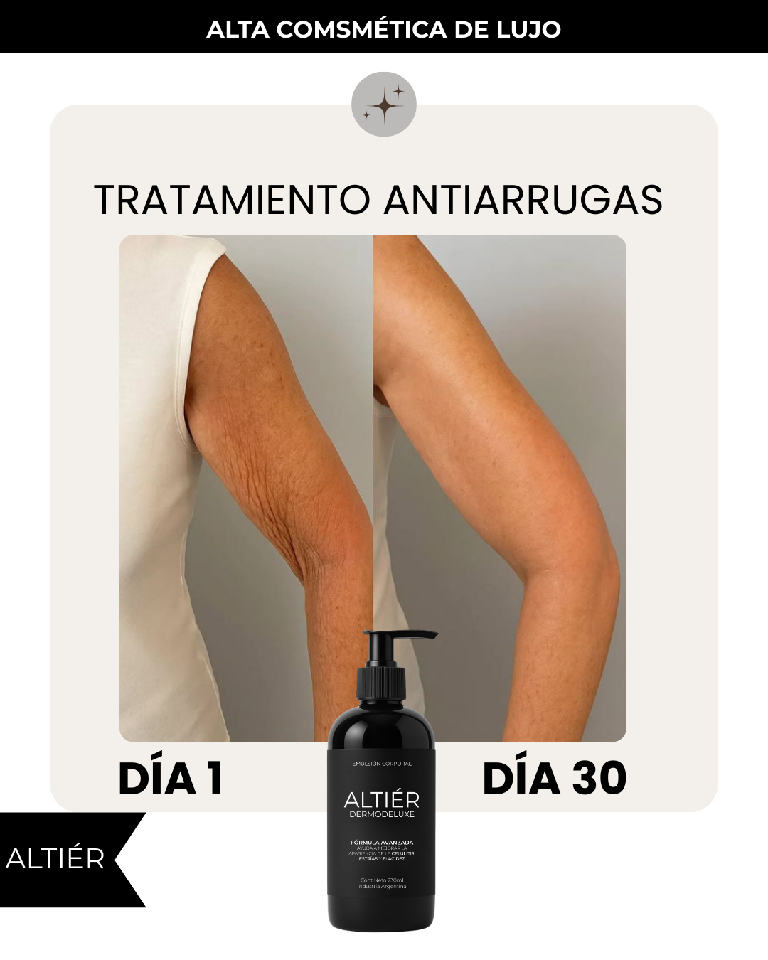 Dermodeluxe Alta Cosmética: Tratamiento para Celulitis, Flacidez, Arrugas y Reafirmante - 230 ML.