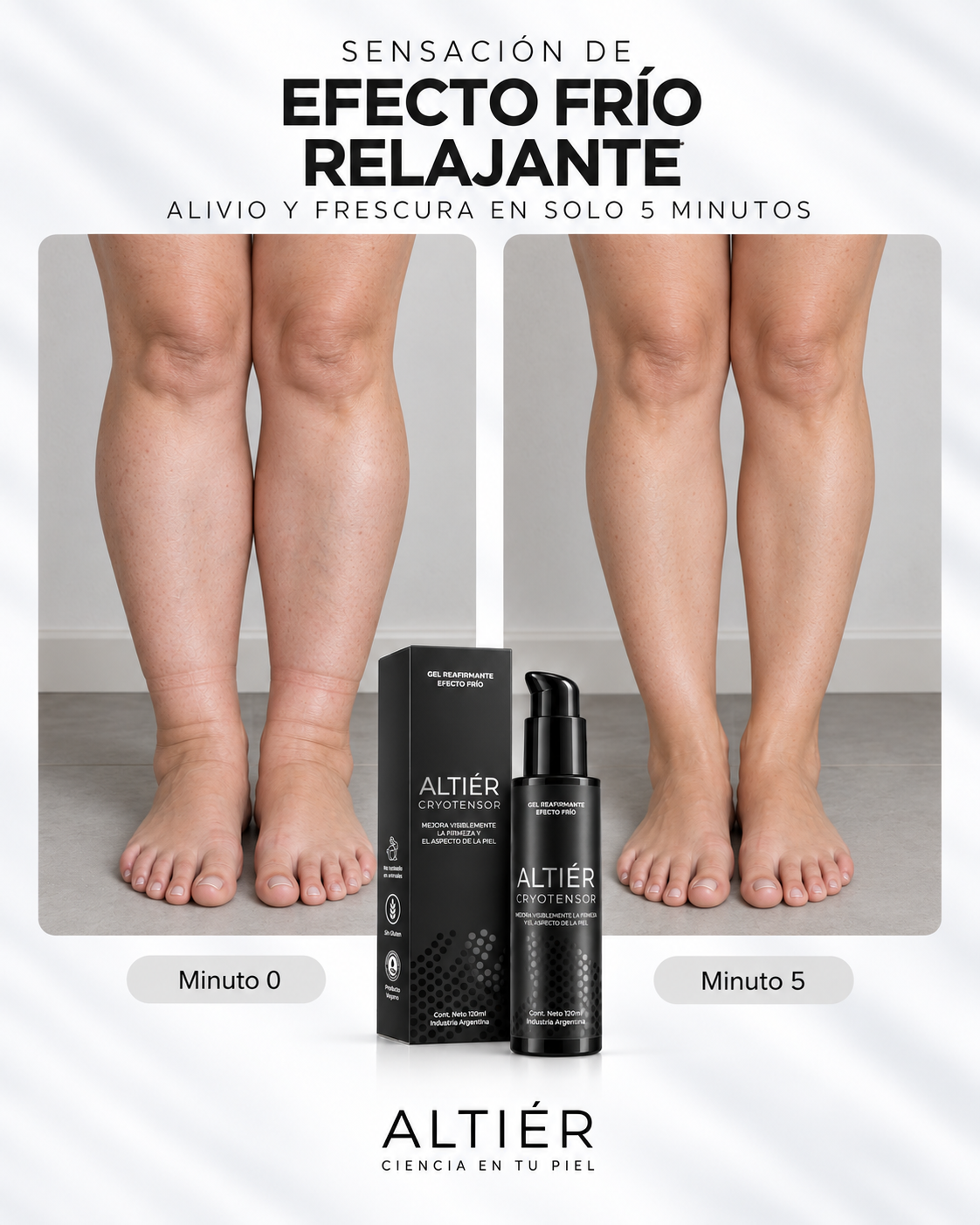 CRYOTENSOR – Gel corporal Reductor · Frío Intenso + Alivio inmediato.