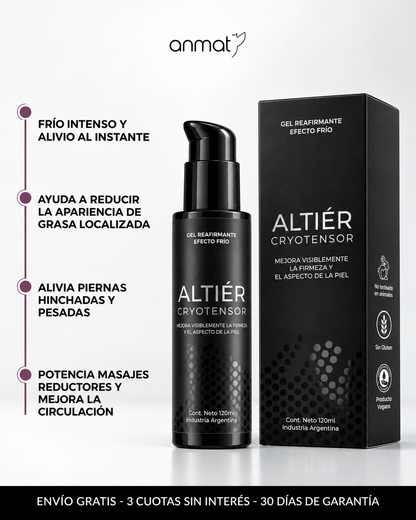 CRYOTENSOR – Gel corporal Reductor · Frío Intenso + Alivio inmediato.