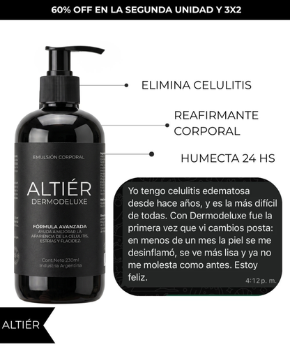 DERMODELUXE – Emulsión Corporal Anticelulitis, Antiflacidez, Antiarrugas y Humectante
